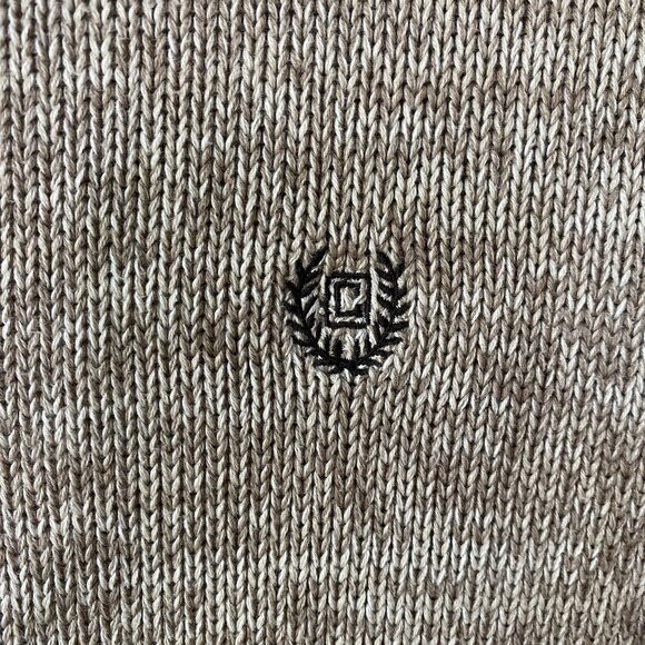 Chaps Mens XL Pullover Sweater With Elbow Patches 100% Cotton Tan - Picture 3 of 4